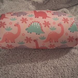 Dinosaur Print Kids Pillow - Pink and Green